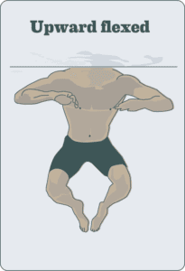Water treading breaststroke kick technique: upward flexed phase
