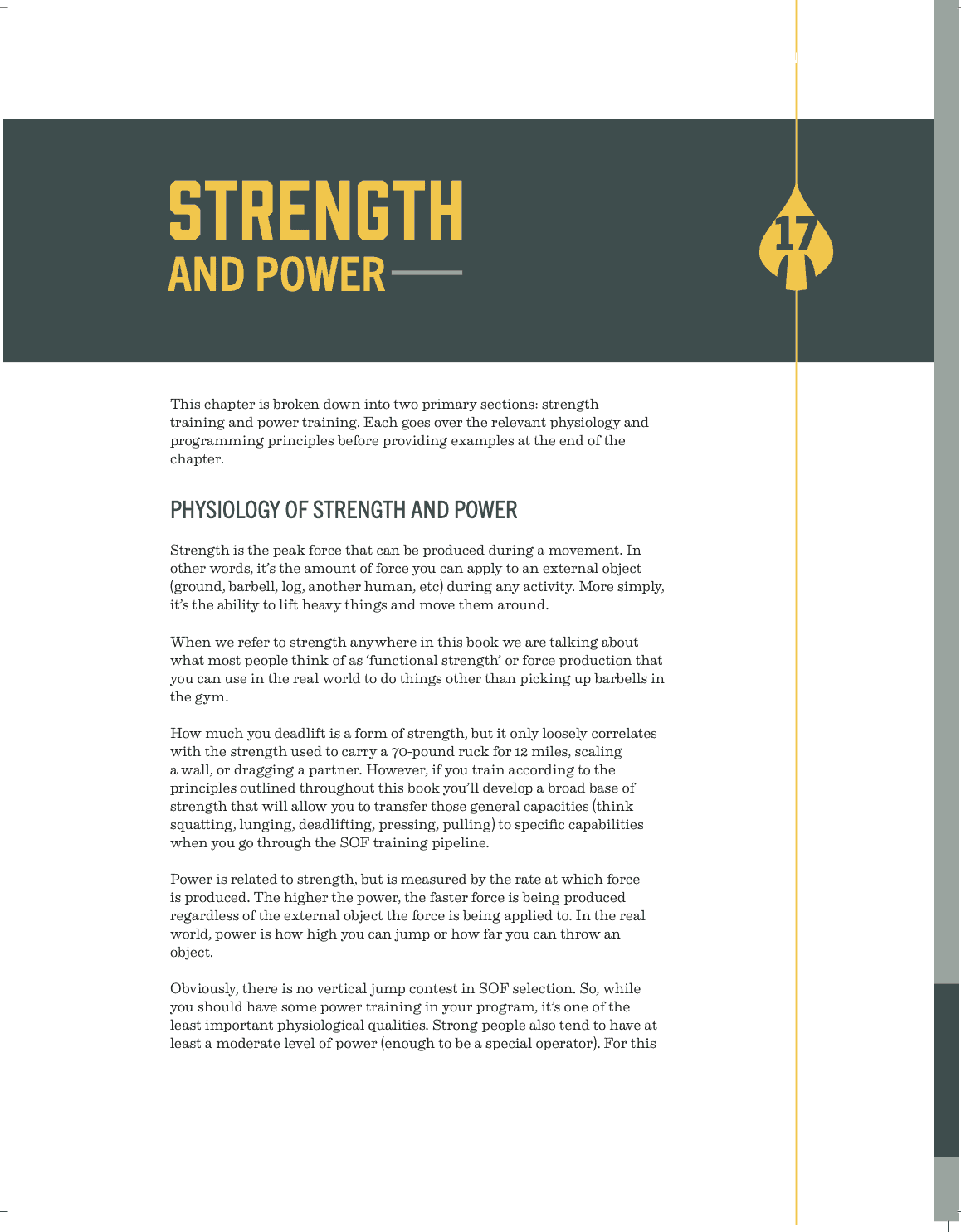Book strength and power section